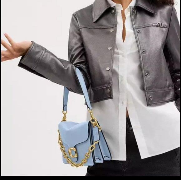 🥰SOLD🥰Price Firm Coach Bluebell Chain Tabby Leather Shoulder Bag - Picture 7 of 16